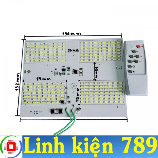  Bộ mạch đèn LED năng lượng mặt trời LED pha 4 khoang 100W gồm mạch và remote